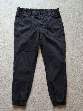 American Eagle Outfitters Black Elastic Waist Jogger Jeans
